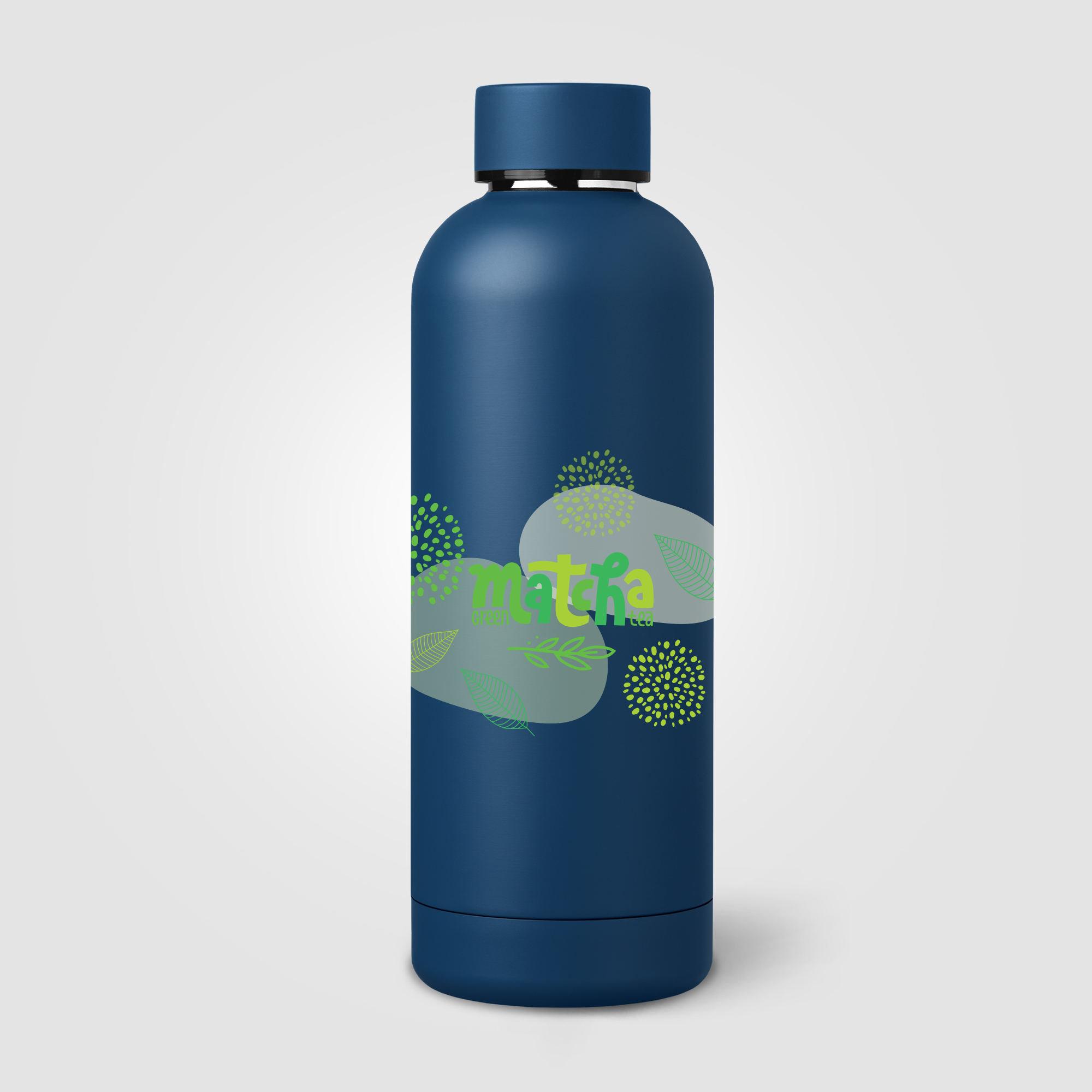 Gourde isotherme en acier recyclé 530 ml personnalisable Astrid Bleu marine